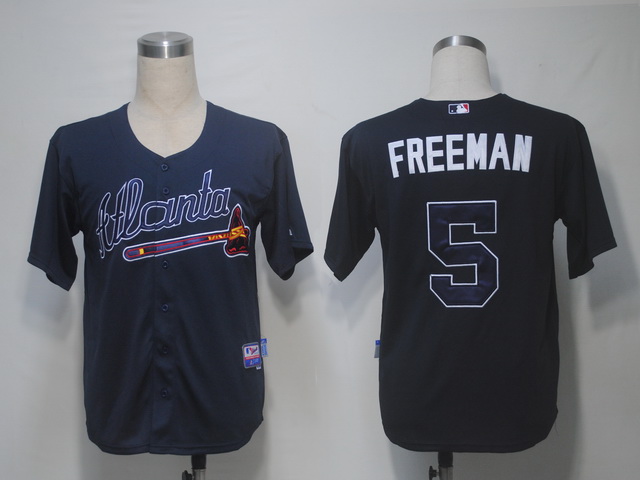 Braves #5 Freddie Freeman Blue Cool Base Stitched MLB Jersey - Click Image to Close